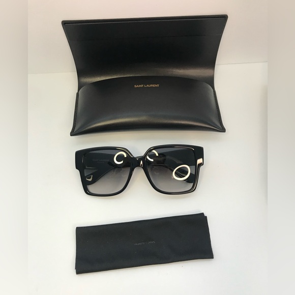 💯 - New Authentic Saint Laurent Black Grey Sunglasses SLM9 - Picture 11 of 13